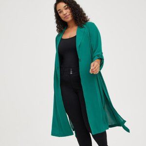 Torrid chiffon drape trench Gem